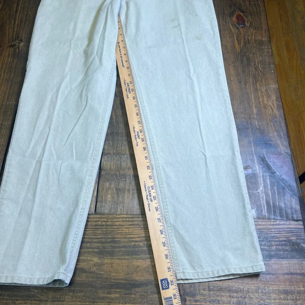 LL Bean Mens Khaki Cotton Canvas Work Pants‎ 36x34 Straight Leg Tan 0Y462